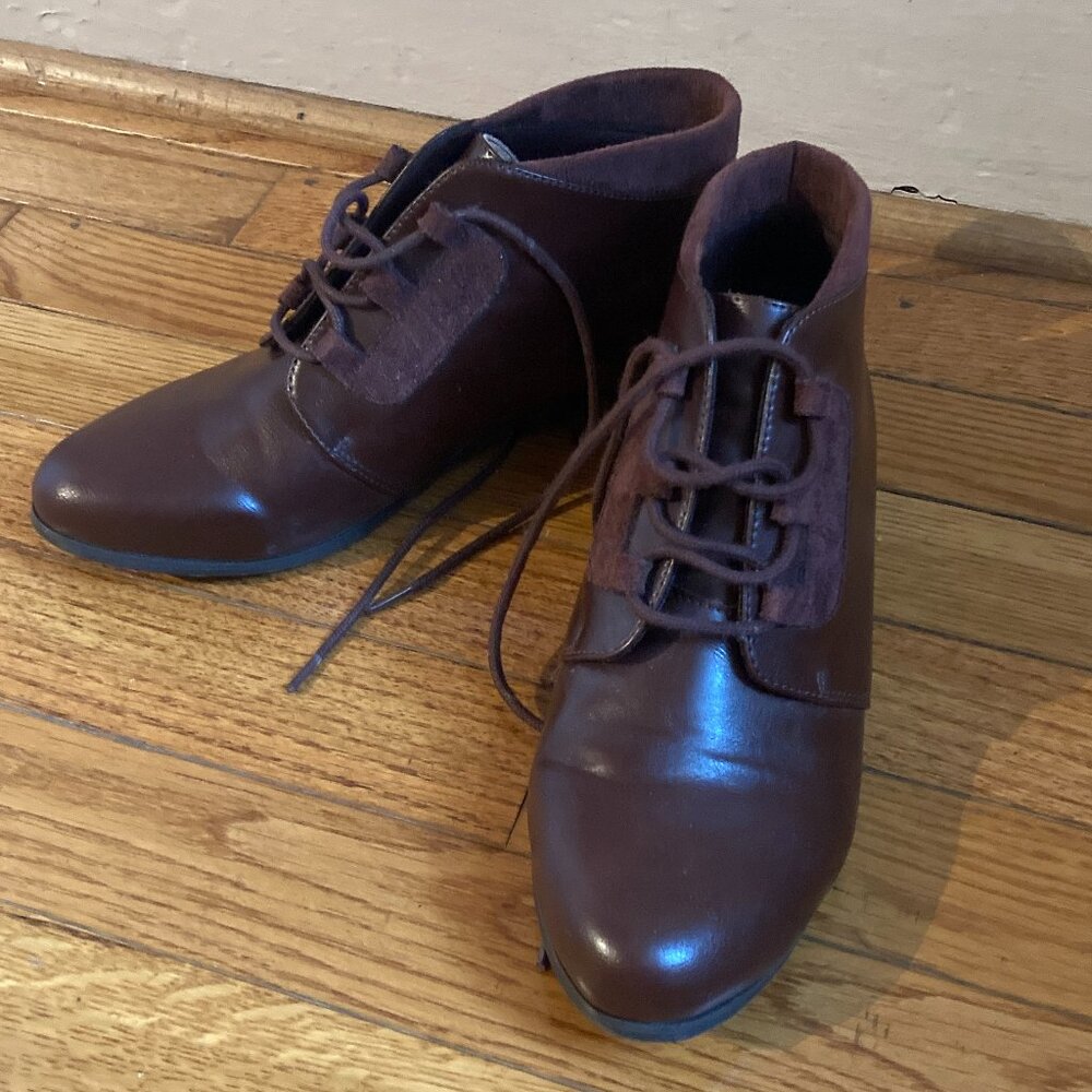 Lace Up Vegan Leather Booties
